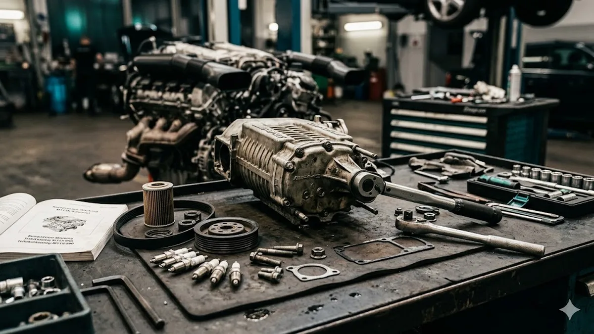 AMG M113K: Kompressor-Wartung & Motor-Revision