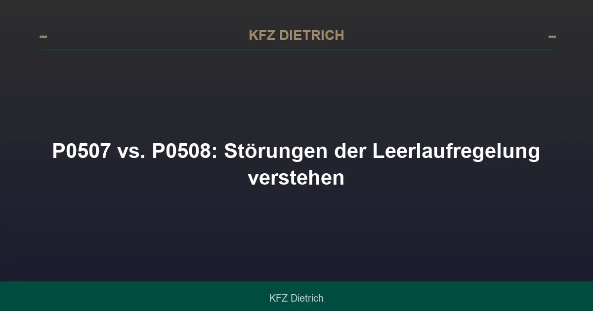 P0507 vs. P0508: Leerlaufregelung in zwei Richtungen