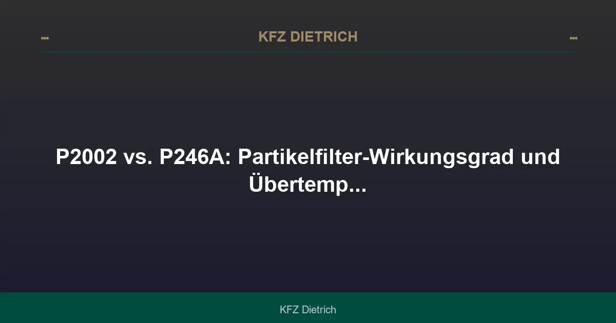 P2002 vs. P246A: DPF-Wirkungsgrad oder Temperatursensor?