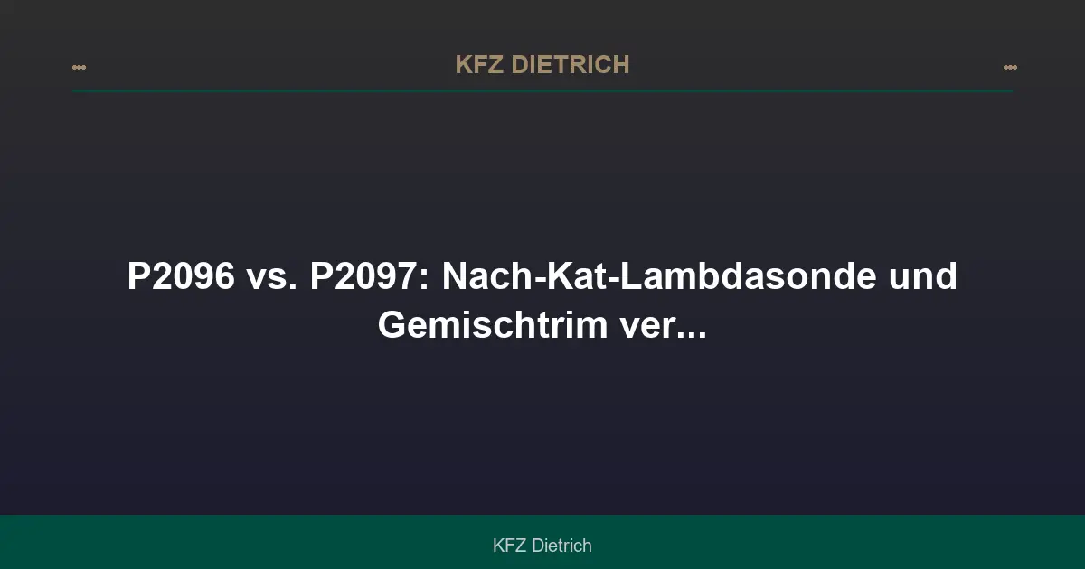 P2096 vs. P2097: Gemisch zu mager vs. zu fett nach Kat