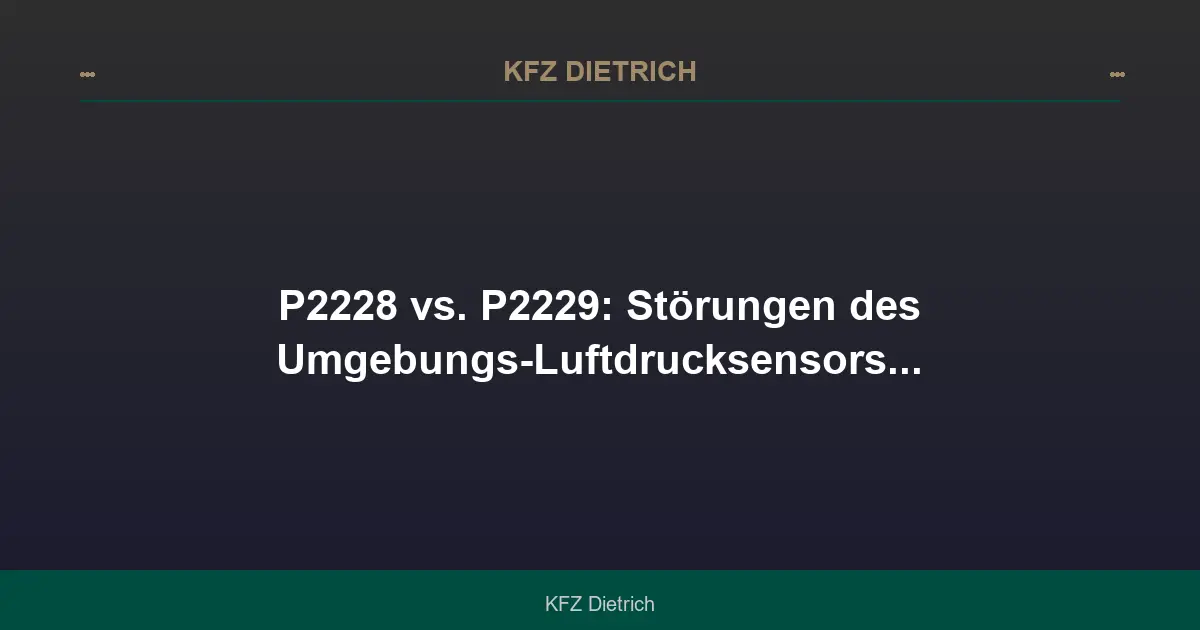 P2228 vs. P2229: Barometrischer Luftdrucksensor im Vergleich