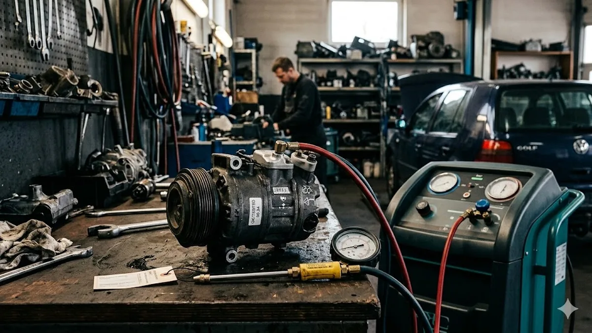 Klimakompressor gebraucht: Befüllung und Dichtigkeitsprüfung