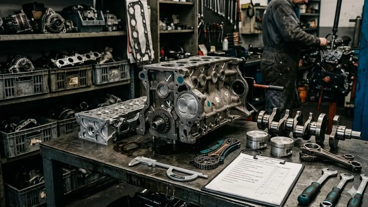 Gebrauchter Motorblock: Einbau und Prüfung