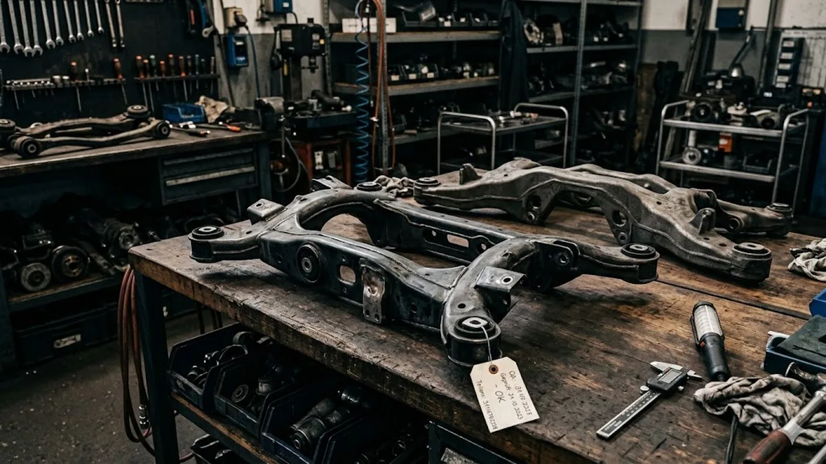 Gebrauchte Karosserieteile – Hilfsrahmen und Prüfung