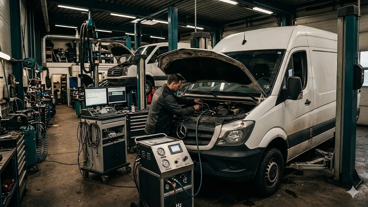 H2-Motorreinigung für Sprinter und Transporter