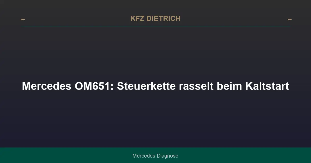 Mercedes OM651: Steuerkette rasselt beim Kaltstart