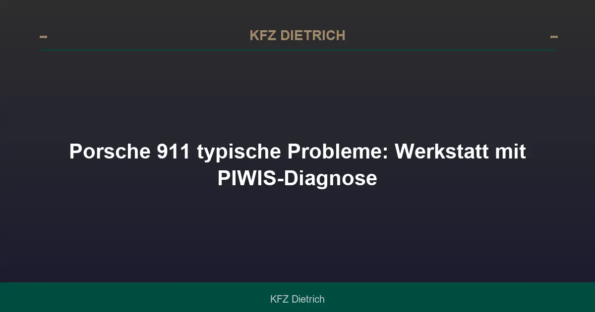 Porsche 911 typische Probleme: Werkstatt mit PIWIS