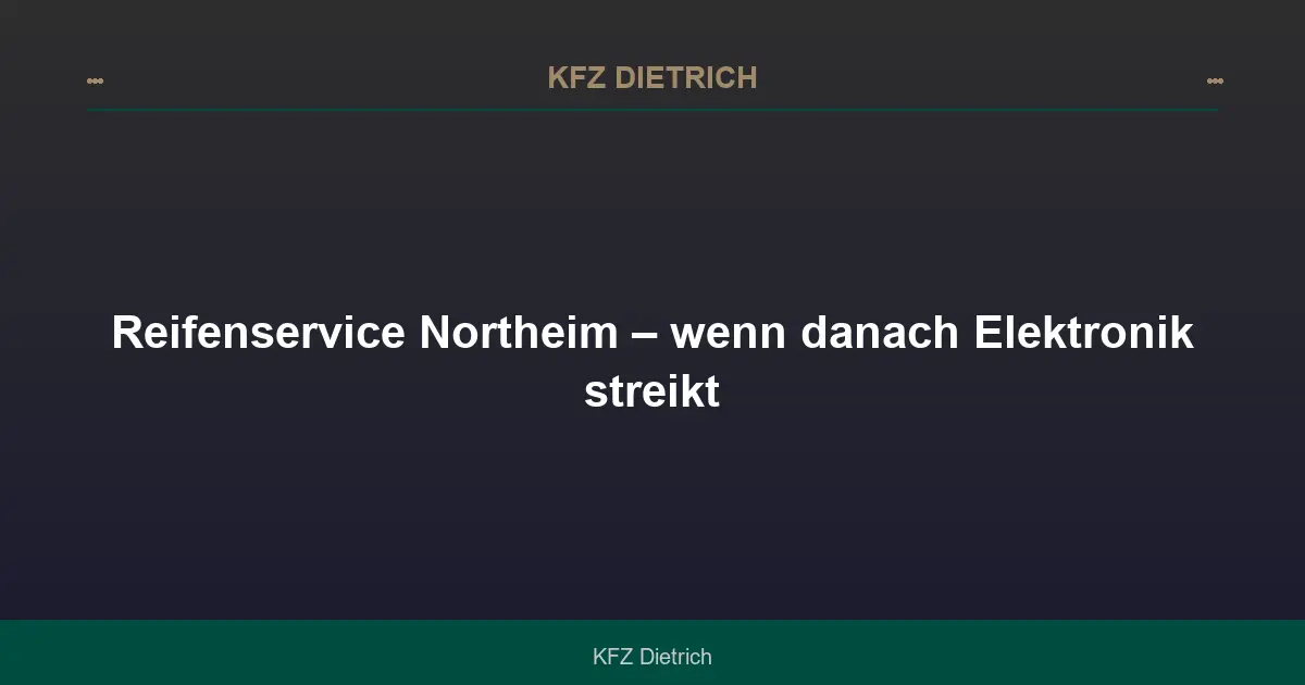 Reifenservice Northeim – wenn danach Elektronik streikt