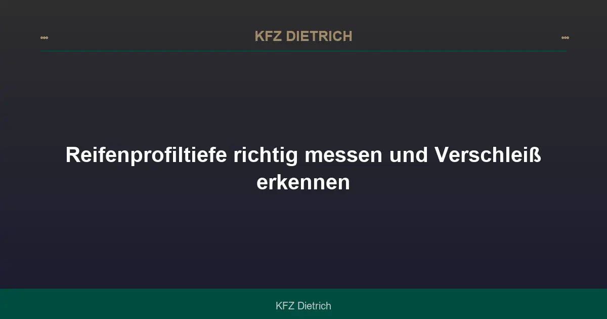 Reifenprofiltiefe richtig messen und Verschleiß erkennen