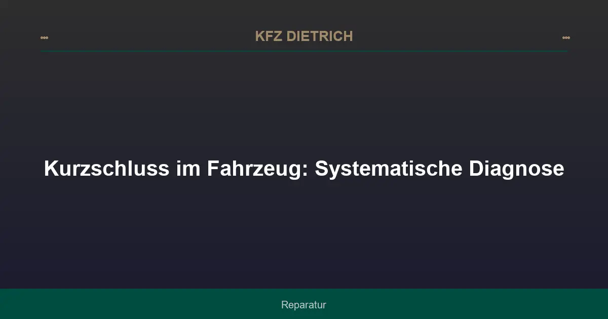 Kurzschluss im Fahrzeug: Systematische Diagnose