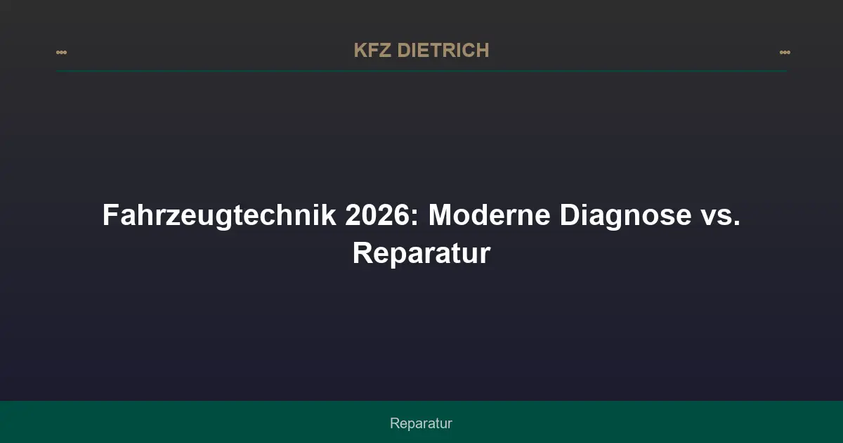 Fahrzeugtechnik 2026: Moderne Diagnose vs. Reparatur