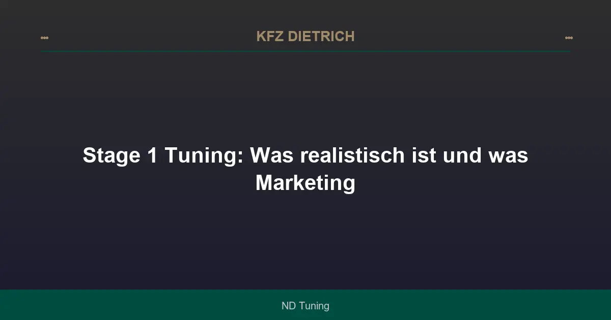 Stage 1 Tuning: Was realistisch ist und was Marketing