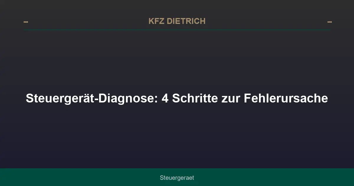 Steuergerät-Diagnose: 4 Schritte zur Fehlerursache