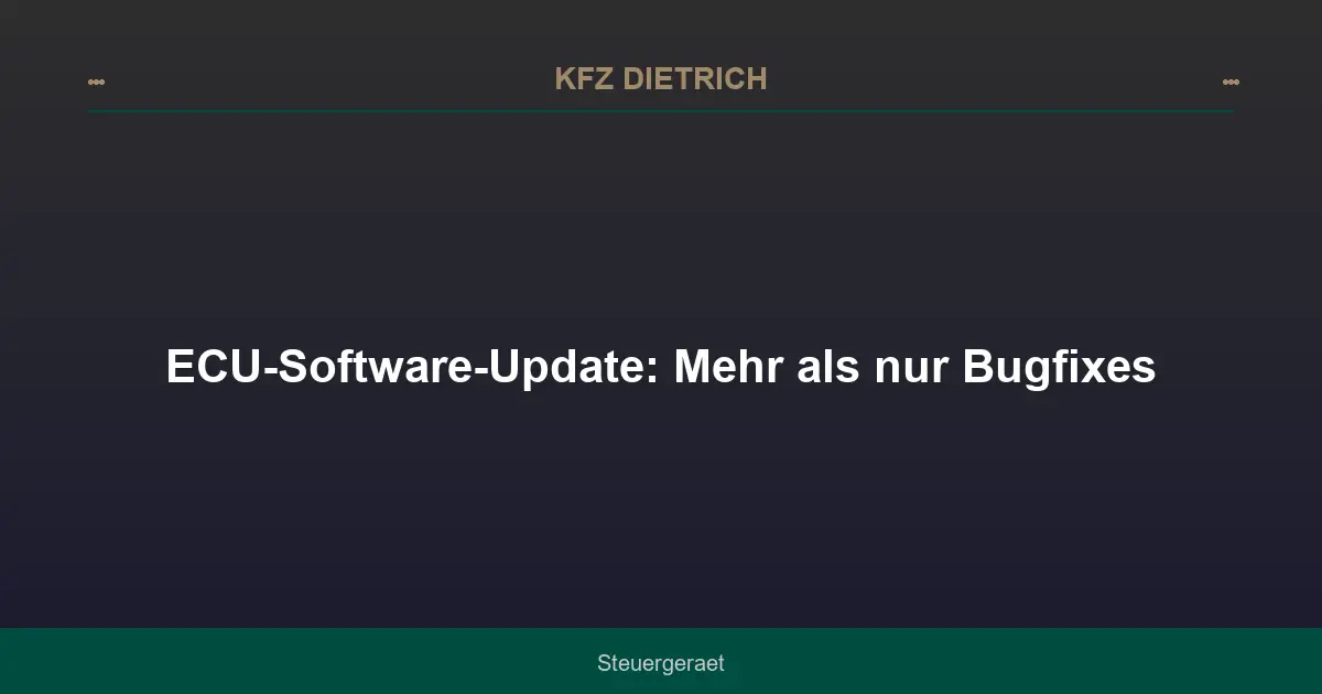 ECU-Software-Update: Mehr als nur Bugfixes