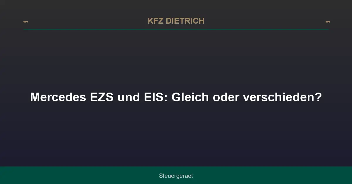 Mercedes EZS und EIS: Gleich oder verschieden?