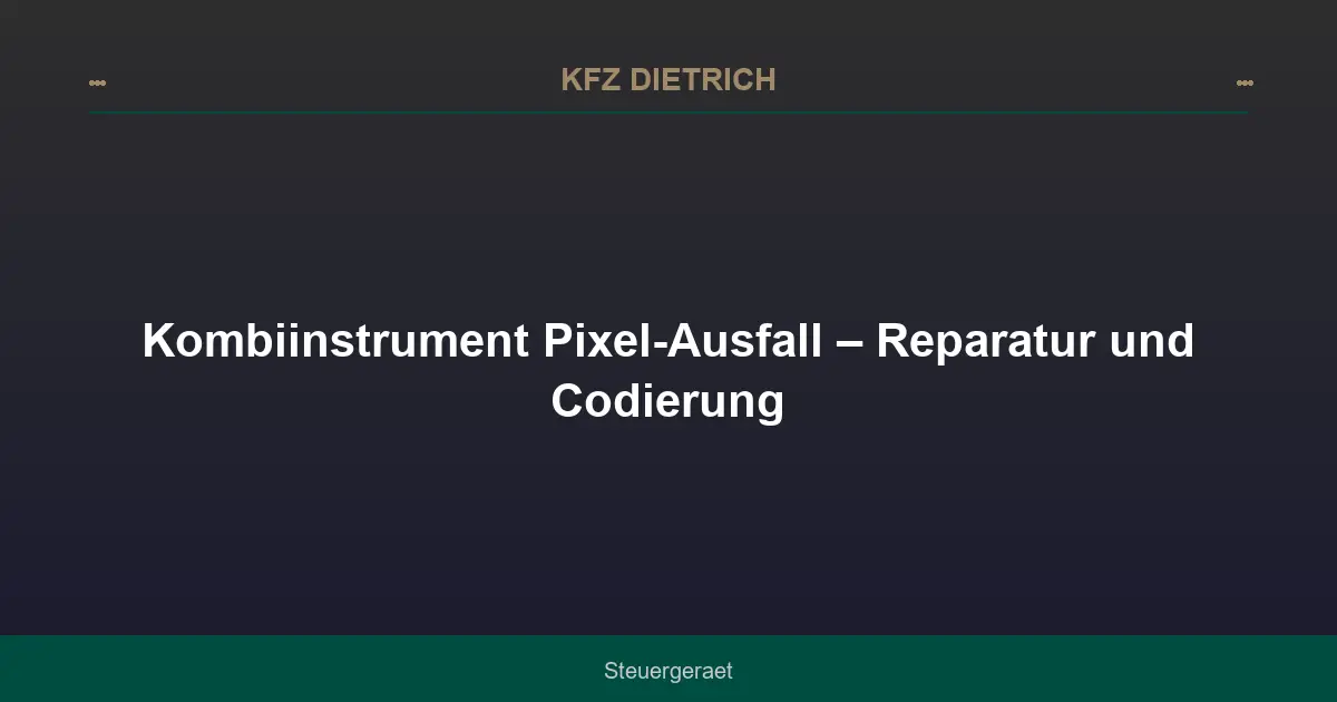 Kombiinstrument Pixel-Ausfall – Reparatur und Codierung