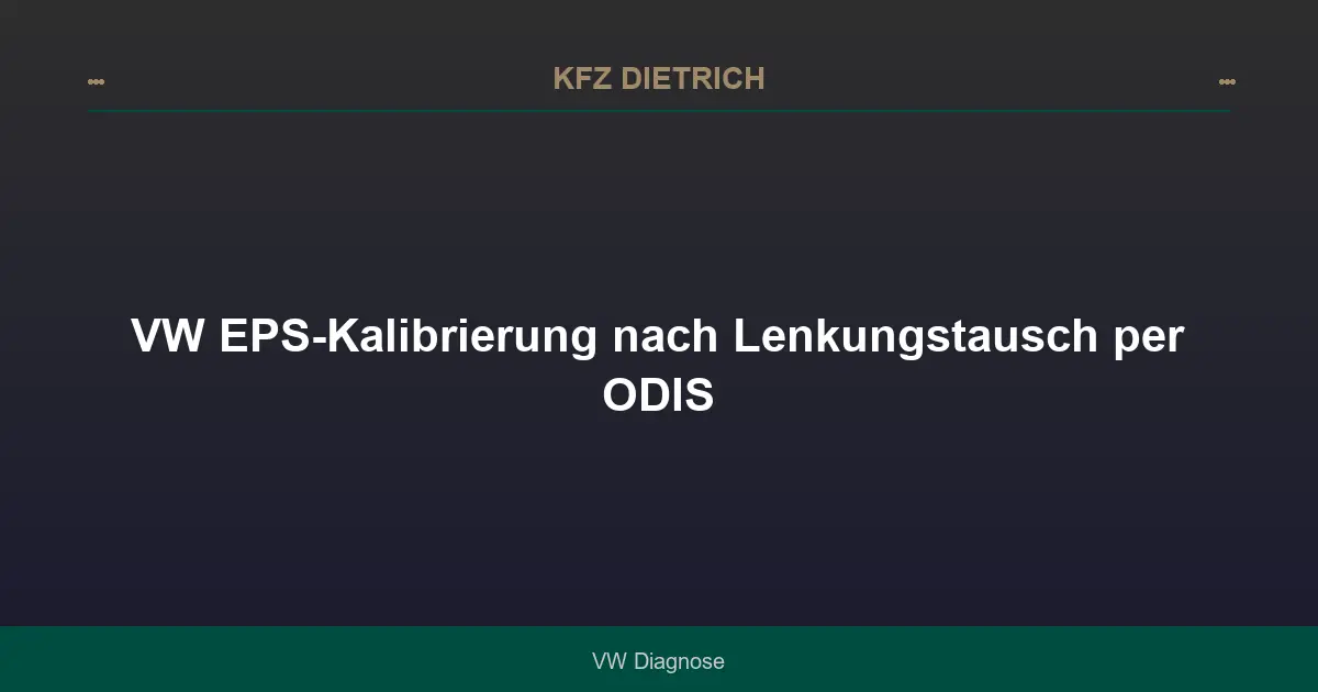 VW EPS-Kalibrierung nach Lenkungstausch per ODIS