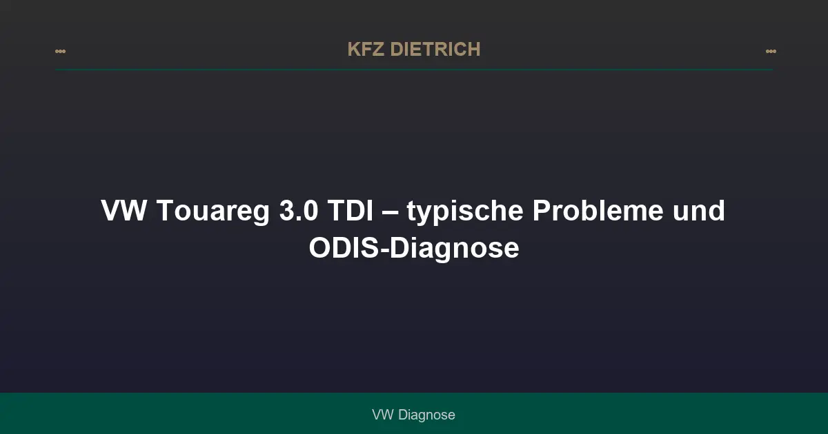 VW Touareg 3.0 TDI – typische Probleme und ODIS-Diagnose