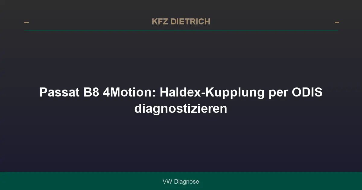 Passat B8 4Motion: Haldex-Kupplung per ODIS diagnostizieren